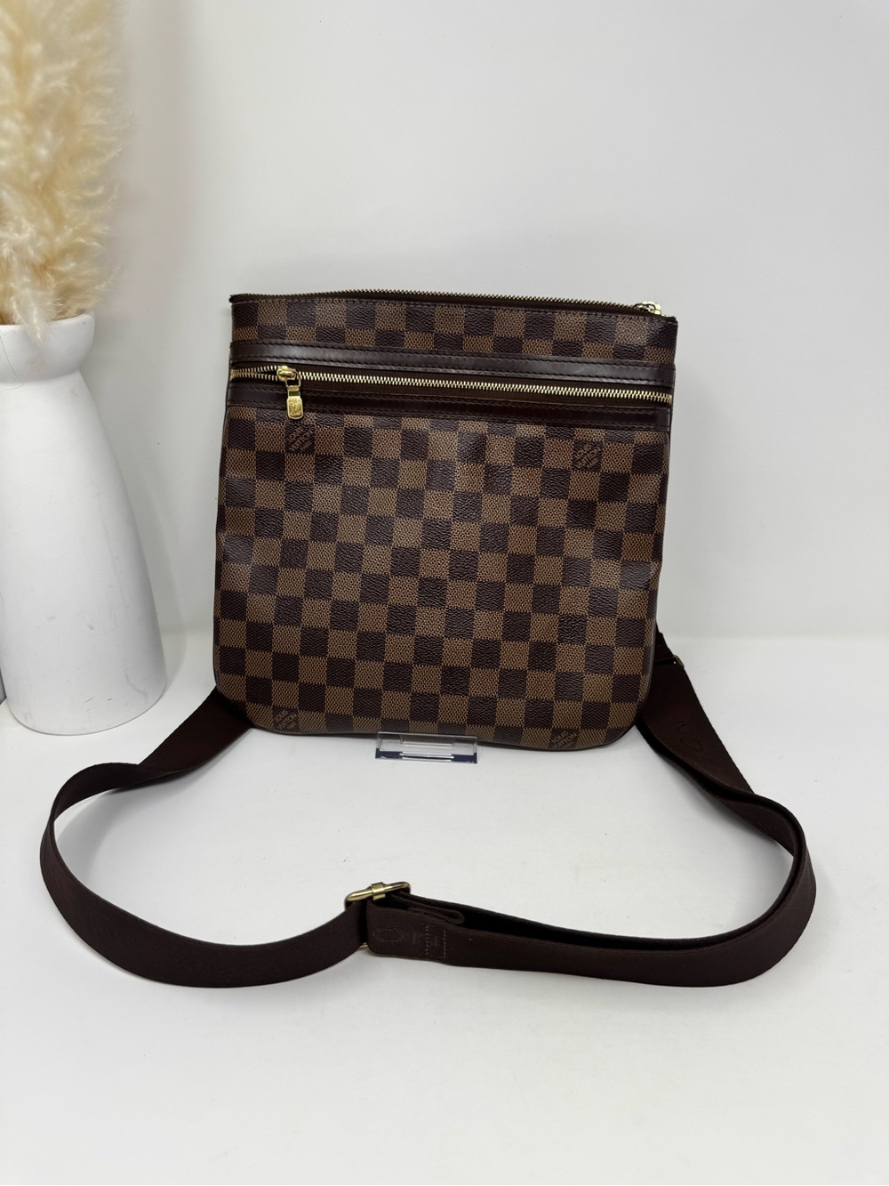 💯Authentic LOYIS VUITTON Damier Ebene Bosphore Crossbody Bag